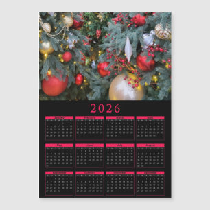 calendário magnético 2026 com a sua foto de Natal