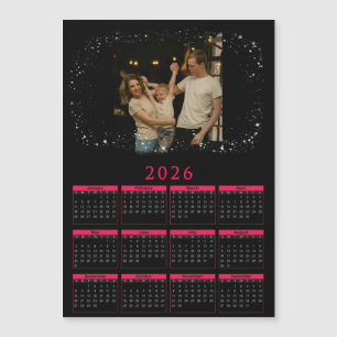Calendário magnético 2026 com fotos da família