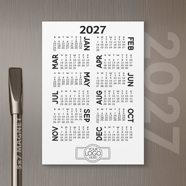 Calendário Magnético 2027 Cartão Magnético de Logo (2027 Calendar Magnet)