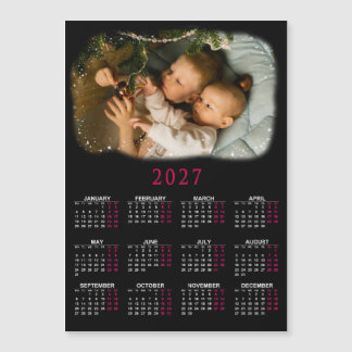 Calendário magnético 2027 com fotos de crianças