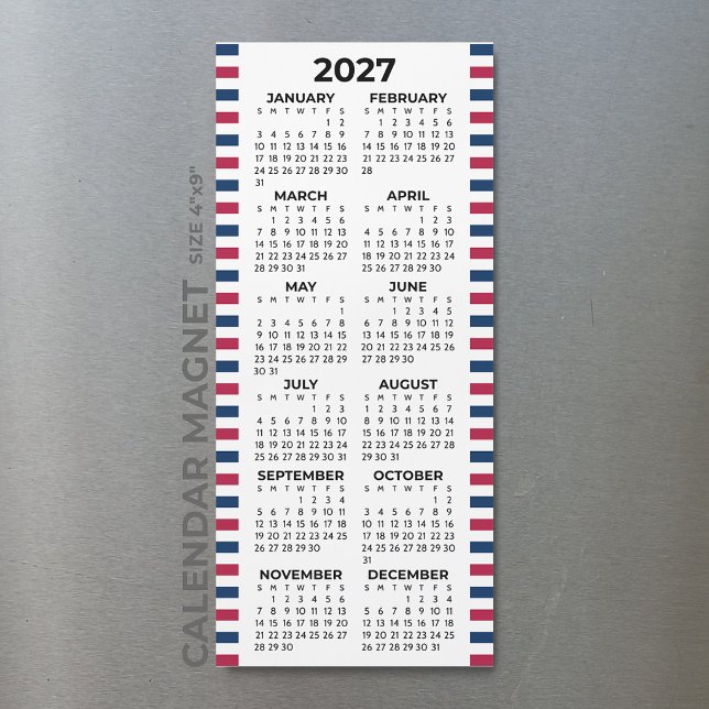 Calendário Magnético Americano Minimalista Simples (Criador carregado)