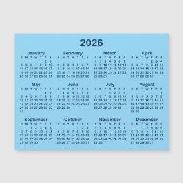 Calendário Magnético Azul Claro e Azul Marinho 202