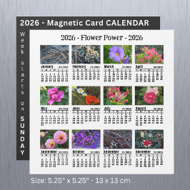 Calendário magnético branco de Flor personalizada 