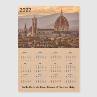 Calendário Magnético Cartão Duomo Florença Itália 