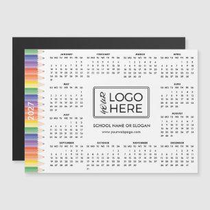 Calendário Magnético Colorido Logotipo Escolar 202