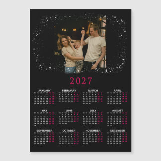 Calendário magnético de 2027 com fotos da família
