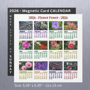 Calendário magnético de Flor Personalizado 2026 co