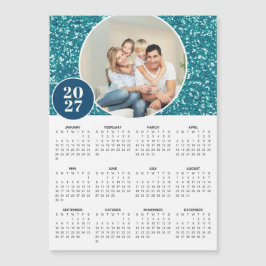 Calendário Magnético de Foto Personalizada Azul Br