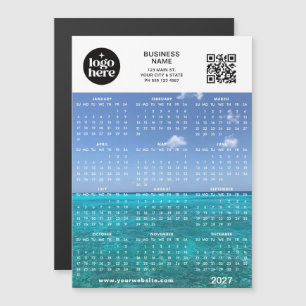 Calendário Magnético de Foto Qr Code Logo Personal