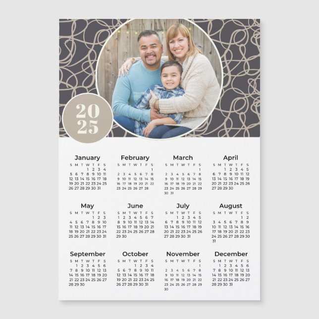 Calendário Magnético de Fotografias Personalizadas (Frente)