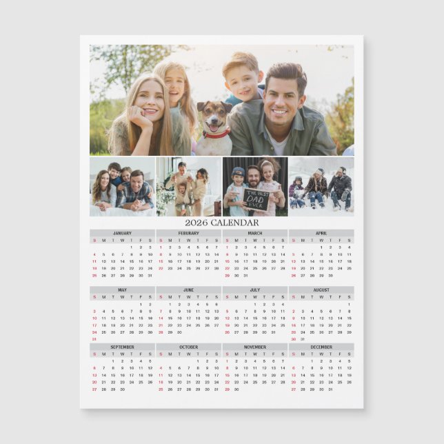 Calendário Magnético de Fotos Personalizadas da Fa (Frente)