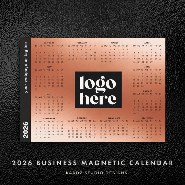 Calendário Magnético de Logotipo Empresarial Rose  (Criador carregado)