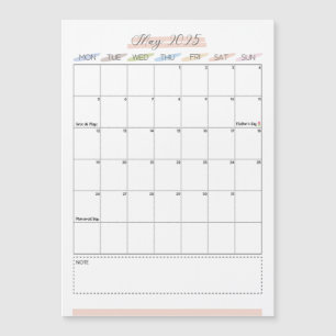 Calendário Magnético de maio de 2025