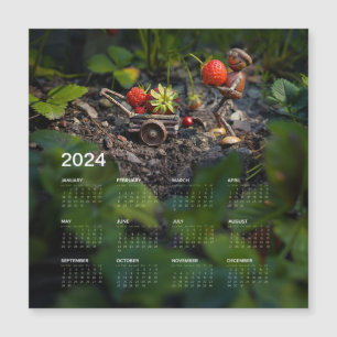 Calendário magnético divertido 2024 no frigorífico