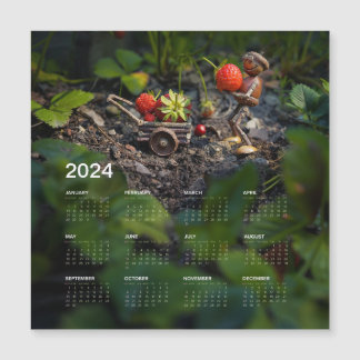 Calendário magnético divertido 2024 no frigorífico