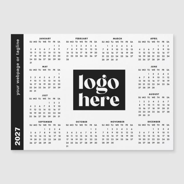 Calendário Magnético do Ano Completo 2027 do Logot (Frente)