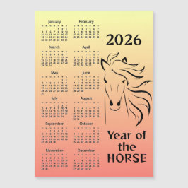 Calendário Magnético do Ano do Cavalo 2026