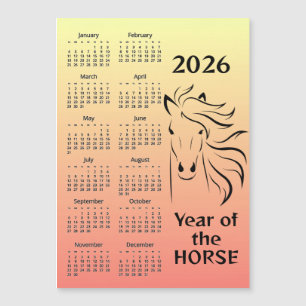 Calendário Magnético do Ano do Cavalo 2026