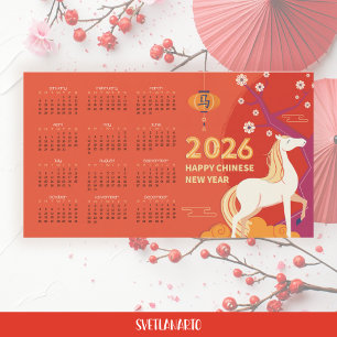 Calendário Magnético do Ano Novo Chinês do Cavalo