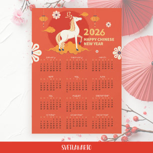 Calendário Magnético do Ano Novo Lunar 2026 do Cav