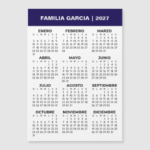 Calendário Magnético Espanhol para Família Ano 202