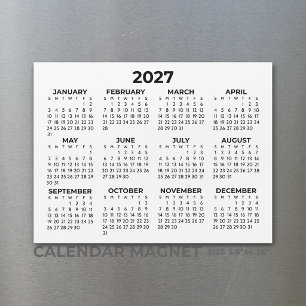 Calendário Magnético Horizontal Simples 2027