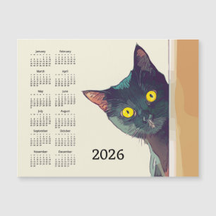 Calendário Magnético Peeking Cat 2026