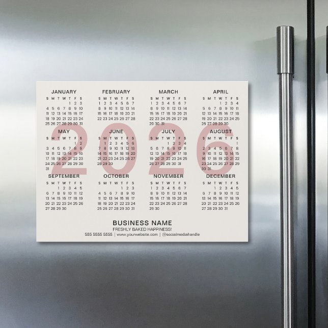 Calendário Magnético Personalizado para Negócios 2 (Custom Business 2026 Magnetic Calendar)