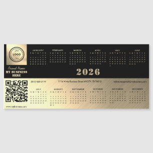 Calendário magnético preto e dourado genérico prof