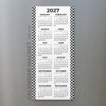 Calendário Magnético Xadrez Minimalista 2027