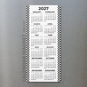 Calendário Magnético Xadrez Minimalista 2027