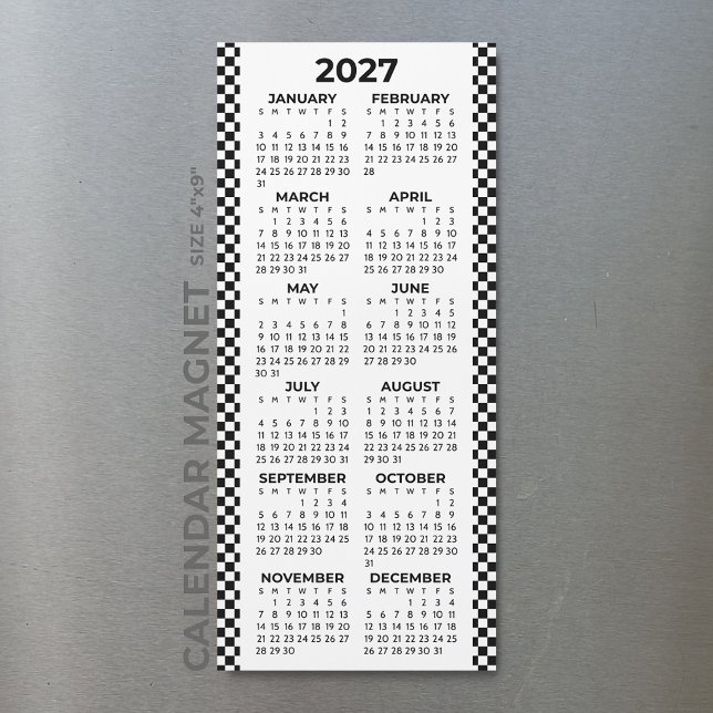 Calendário Magnético Xadrez Minimalista 2027 (Criador carregado)