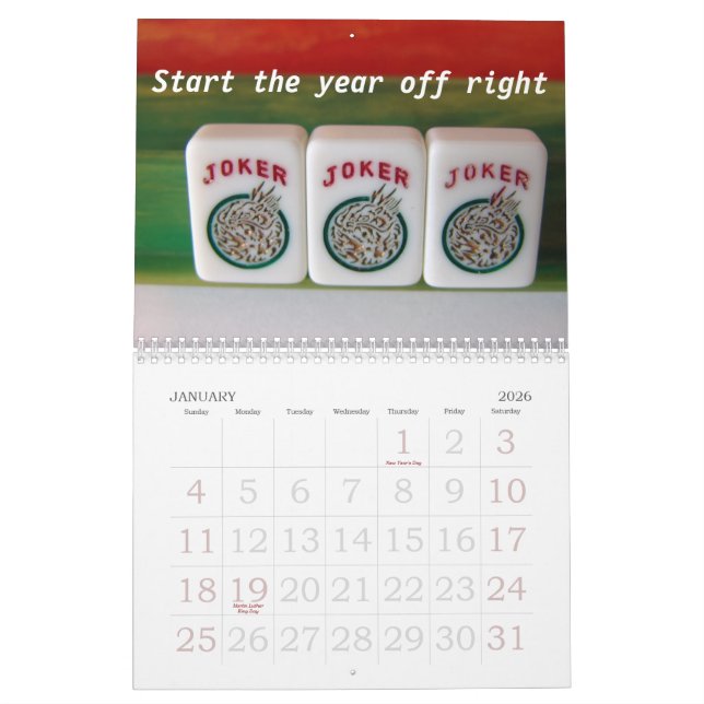 Calendário Mah-Jongg amantes 2011 (Jan 2026)