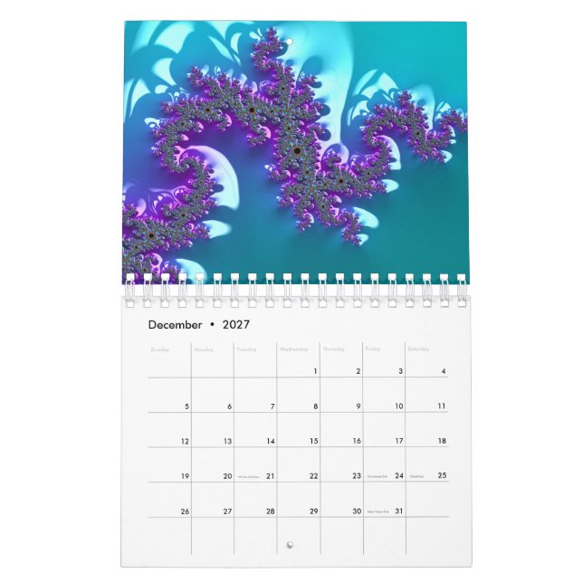 Calendário Mandelbrot fractal (Dez 2027)