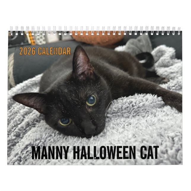 Calendário Manny Halloween Cat 2026 Calendar (Capa)