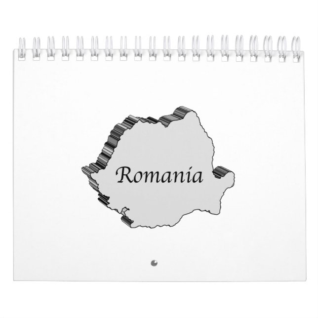 Calendário Mapa 3D da Romênia (Capa)