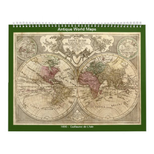 Calendário Mapas do Mundo Antiquado