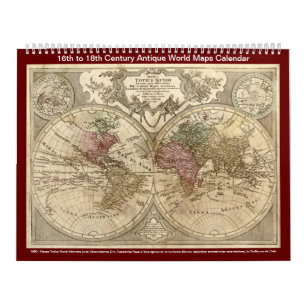 Calendário Mapas do Mundo Antiquado - Século XVI a Século X