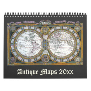 Calendário Mapas do mundo da antiguidade da ilustração do