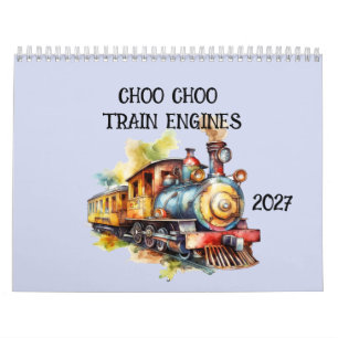 Calendário Máquinas de Trem Choo Choo Infantil