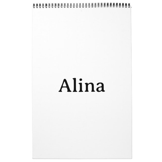 Calendário Marca Simples 17" x 11" Página Simples Média Preta (Capa)