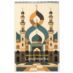 Calendário Marcas de arquitetura minimalistas