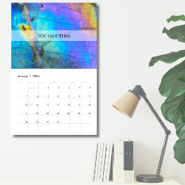 Calendário Mármore Colorido de Tendência Moderna Personalizáv