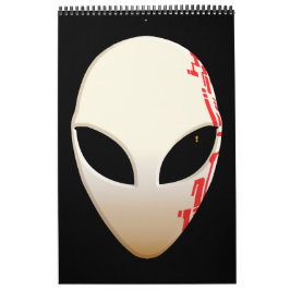 Calendário Máscara Alien com Marcações Futuristas