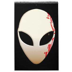 Calendário Máscara Alien com Marcações Futuristas