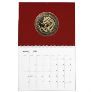 Calendário Medalhão de Ouro do Dragão Sagrado Oriental