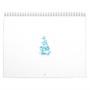 Calendário médio de duas páginas, branco