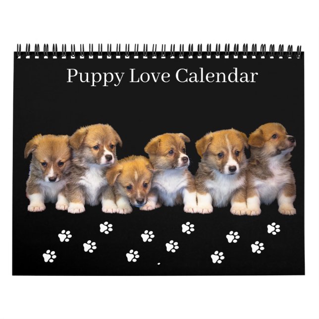 Calendário Medium Size Puppy Love Calendar (Capa)