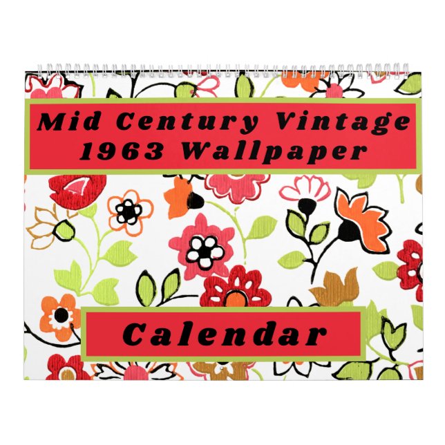 Calendário Meio século Vintage 1963 Wallpaper Retro 60s (Capa)
