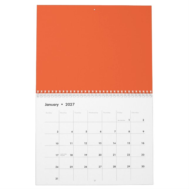 Calendário Melhore seu espaço com uma laranja que pega os olh (Jan 2027)